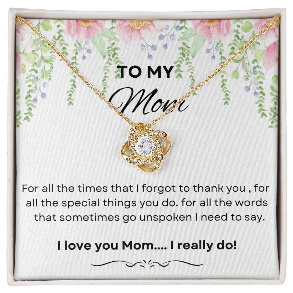 Mother's Love Knot Necklace Message Card