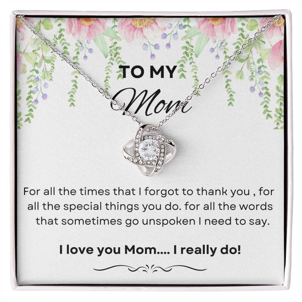 Mother's Love Knot Necklace Message Card