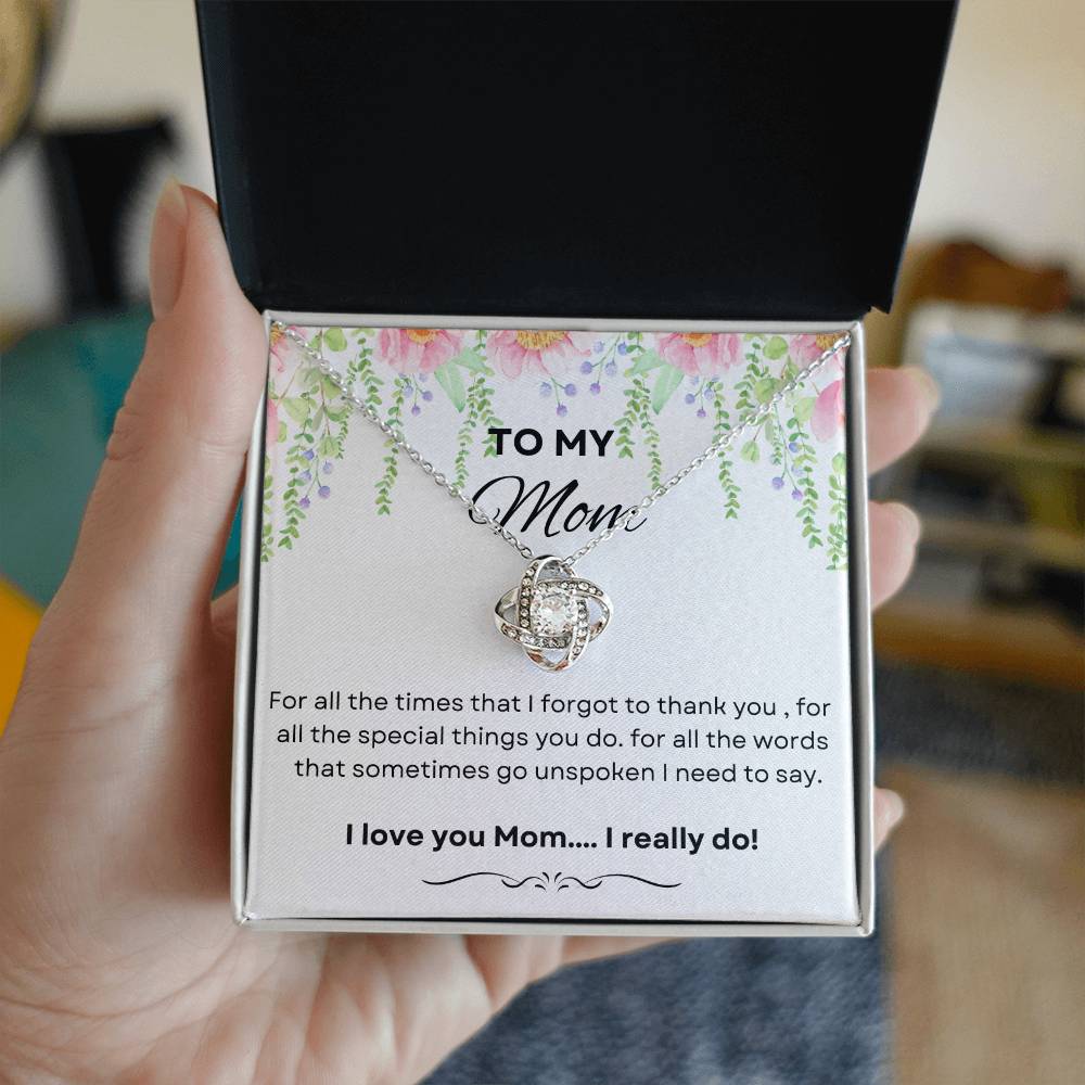 Mother's Love Knot Necklace Message Card