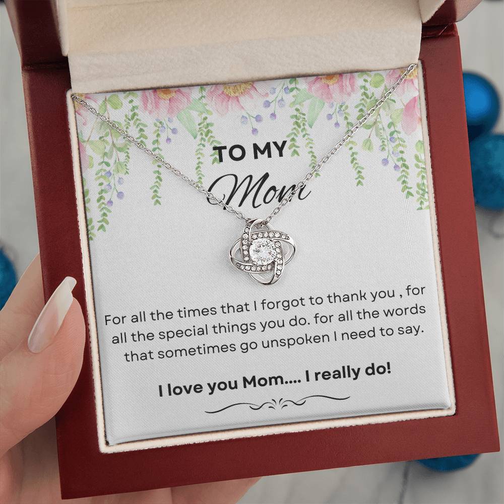 Mother's Love Knot Necklace Message Card